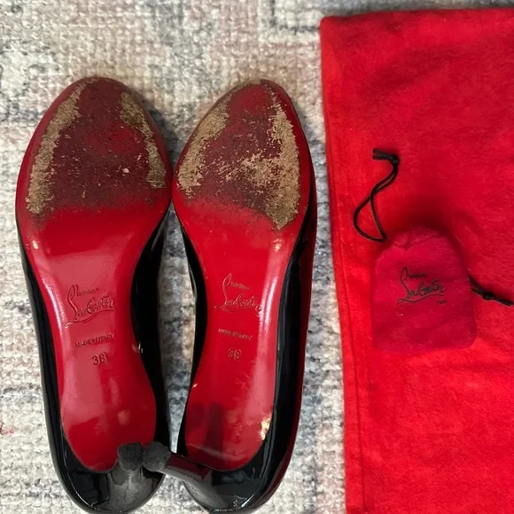 Christian Louboutin Dolly black patent pump sz 38 - Picture 9 of 11